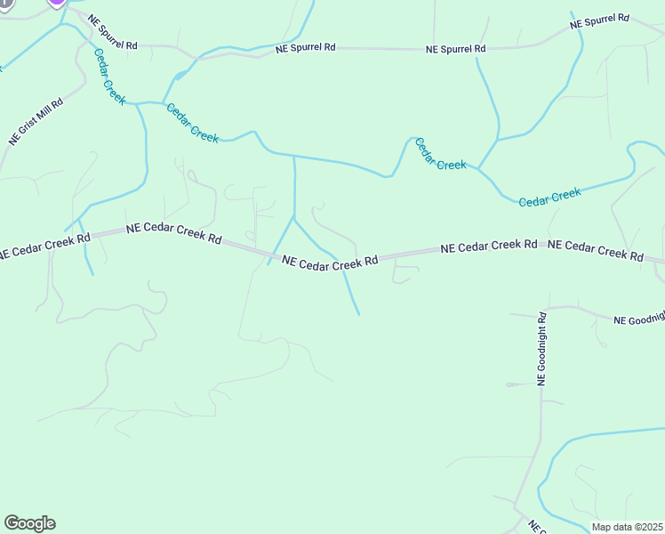 map of restaurants, bars, coffee shops, grocery stores, and more near Northeast Cedar Creek Road in Woodland