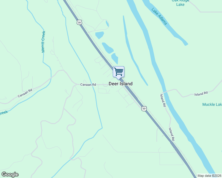 map of restaurants, bars, coffee shops, grocery stores, and more near 34920 Canaan Road in Deer Island