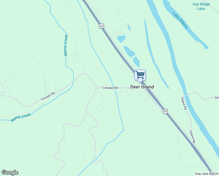 map of restaurants, bars, coffee shops, grocery stores, and more near Canaan Road in Deer Island