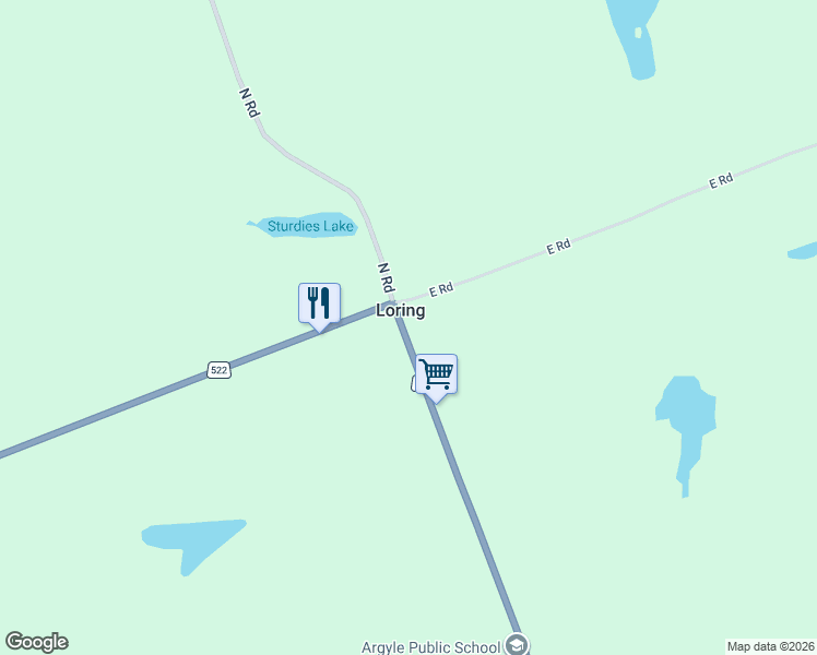 map of restaurants, bars, coffee shops, grocery stores, and more near 11974 Ontario 522 in Port Loring