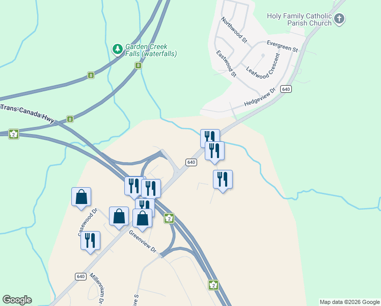 map of restaurants, bars, coffee shops, grocery stores, and more near 1715 New Brunswick 640 in Hanwell