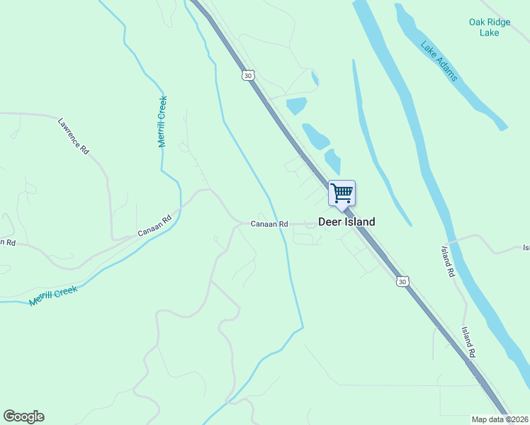 map of restaurants, bars, coffee shops, grocery stores, and more near 34780 Canaan Road in Deer Island