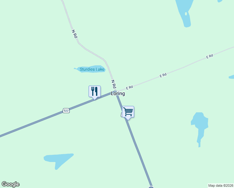 map of restaurants, bars, coffee shops, grocery stores, and more near 11986 Ontario 522 in Port Loring