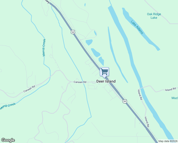 map of restaurants, bars, coffee shops, grocery stores, and more near 34888 Aster Lane in Deer Island
