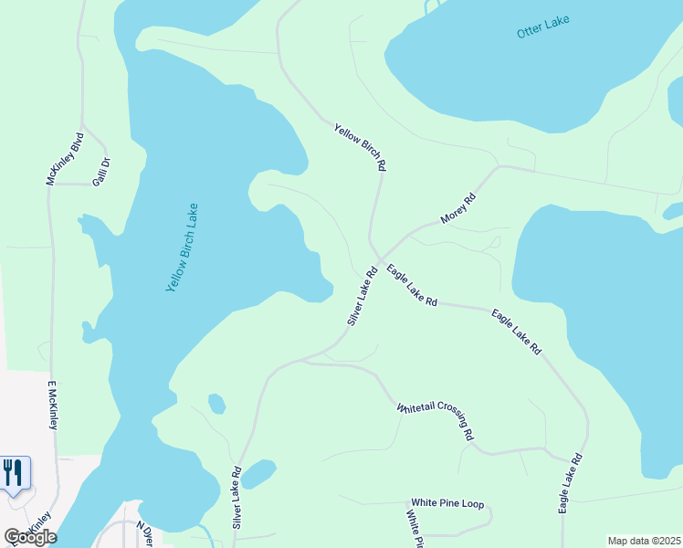 map of restaurants, bars, coffee shops, grocery stores, and more near 4375 Maple Drive in Eagle River