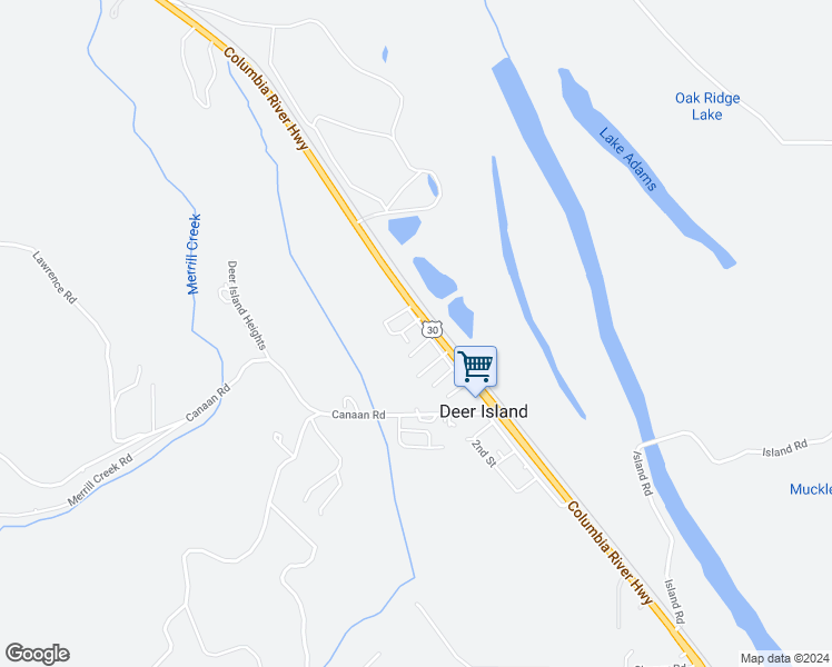 map of restaurants, bars, coffee shops, grocery stores, and more near 64701 Columbia River Highway in Deer Island