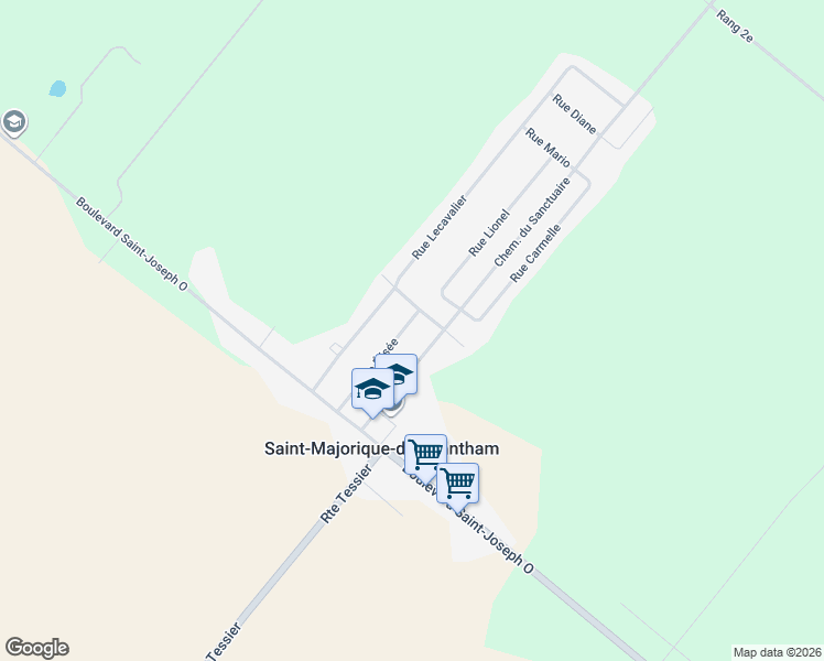 map of restaurants, bars, coffee shops, grocery stores, and more near 744 Rue Élisée in Saint-Majorique