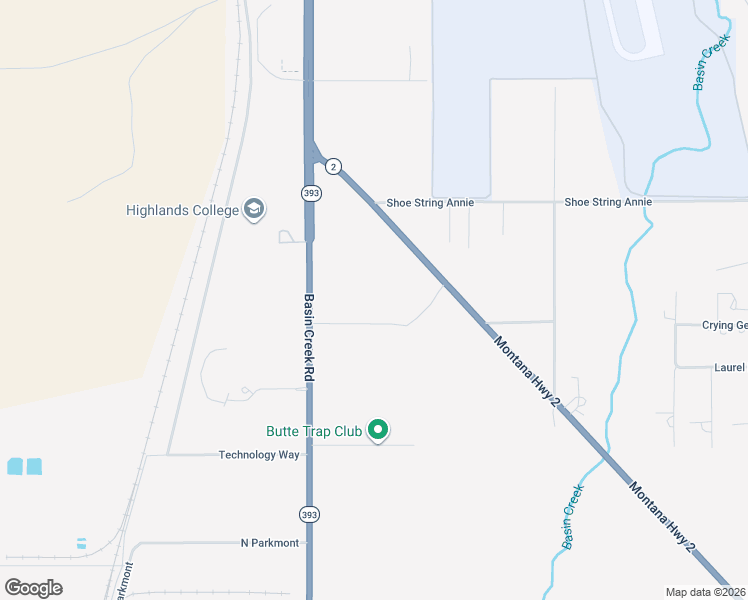 map of restaurants, bars, coffee shops, grocery stores, and more near 50 Basin Creek Road in Butte