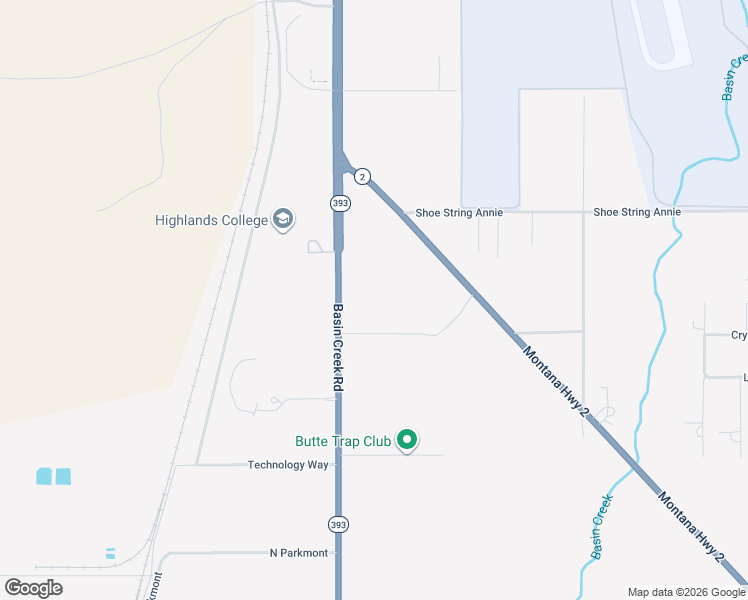 map of restaurants, bars, coffee shops, grocery stores, and more near 50 Basin Creek Road in Butte