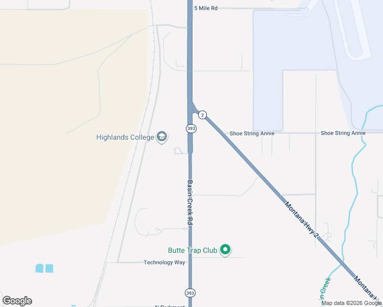 map of restaurants, bars, coffee shops, grocery stores, and more near 6000-6030 Basin Creek Road in Butte