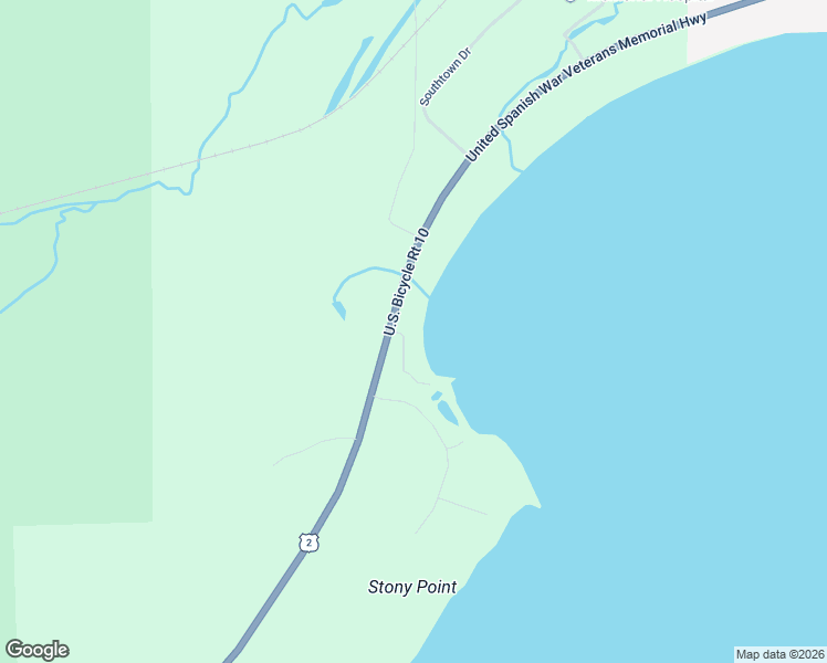 map of restaurants, bars, coffee shops, grocery stores, and more near U.S. Route 2 in Manistique