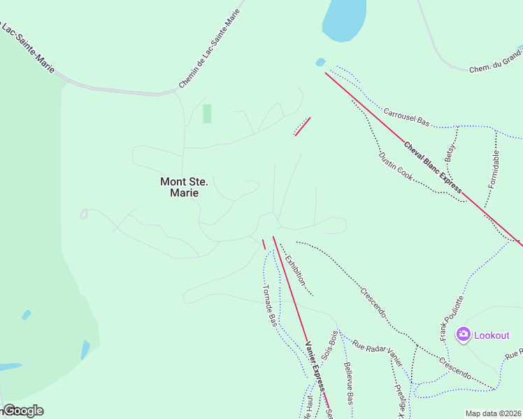 map of restaurants, bars, coffee shops, grocery stores, and more near 91-97 Rue De La Montagne in Lac-Sainte-Marie