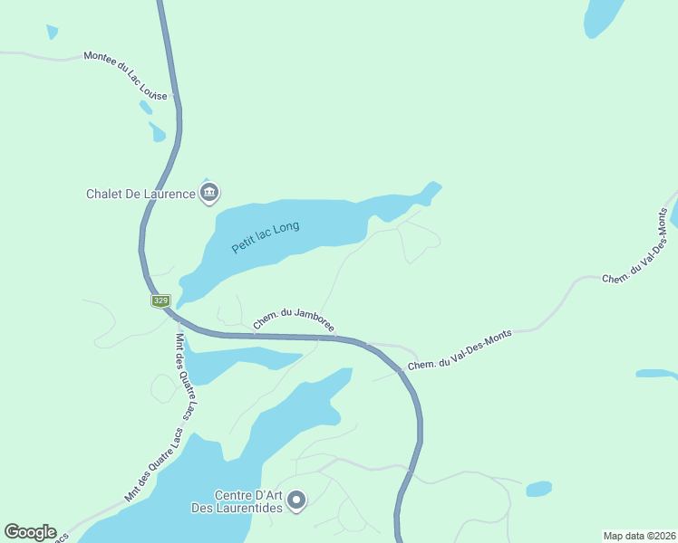 map of restaurants, bars, coffee shops, grocery stores, and more near Chemin du Jamboree in Laurentides
