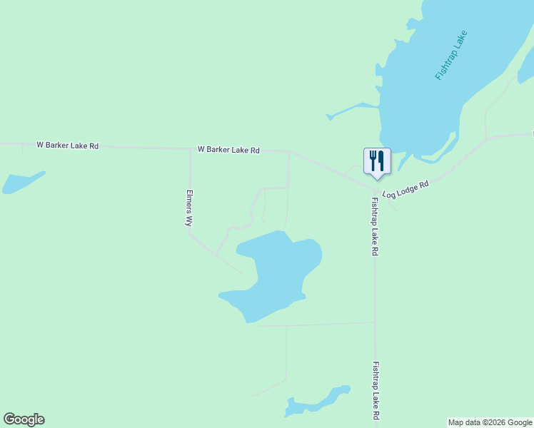 map of restaurants, bars, coffee shops, grocery stores, and more near 8659 Bluegill Lake Road in Winter