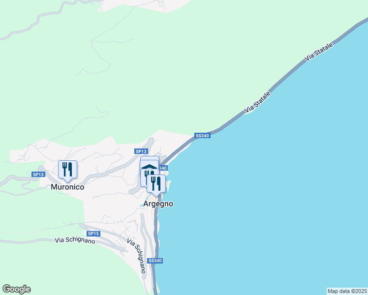 map of restaurants, bars, coffee shops, grocery stores, and more near 44 Via Spluga in Argegno