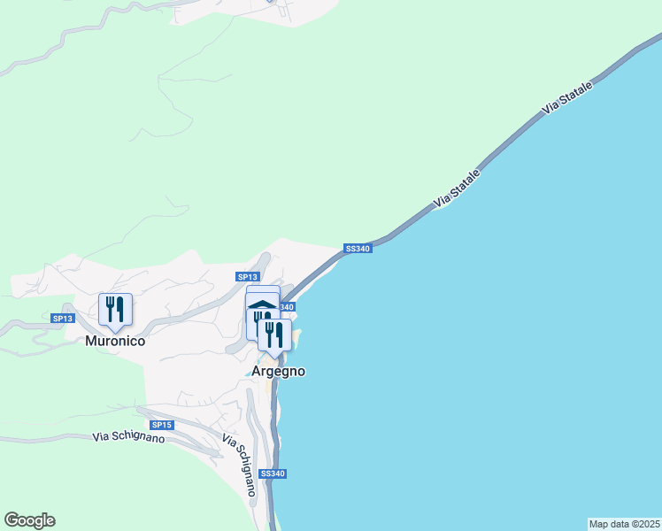map of restaurants, bars, coffee shops, grocery stores, and more near 44 Via Spluga in Argegno