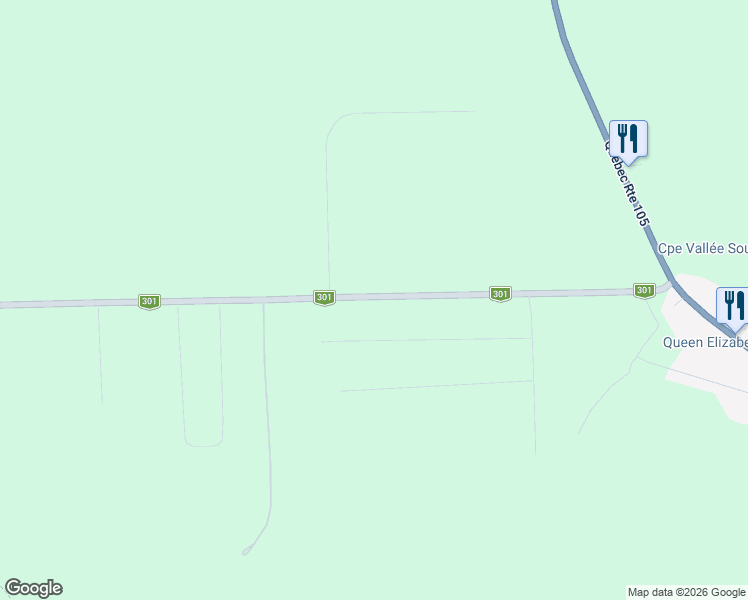 map of restaurants, bars, coffee shops, grocery stores, and more near 67 Québec 301 in Kazabazua
