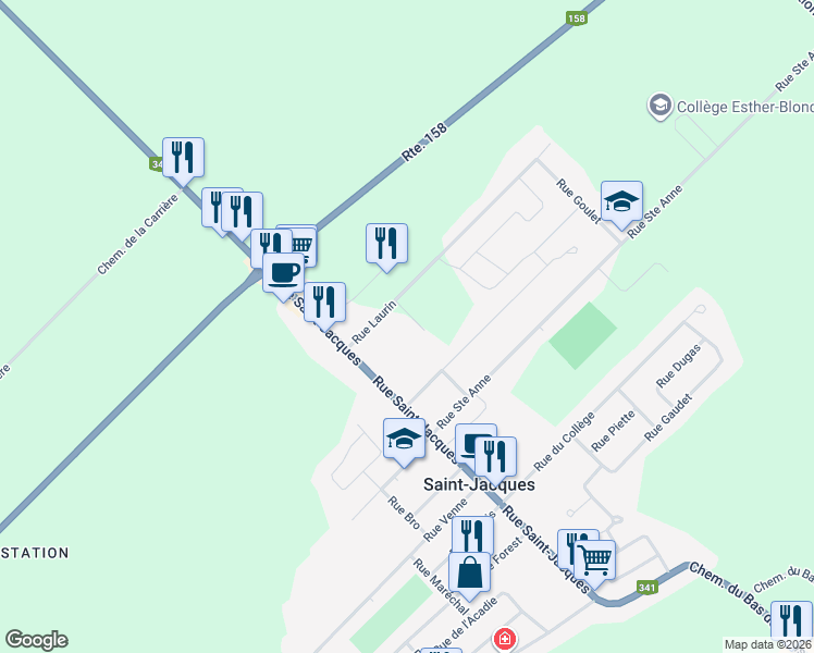 map of restaurants, bars, coffee shops, grocery stores, and more near 34 Rue Sincerny in Saint-Jacques