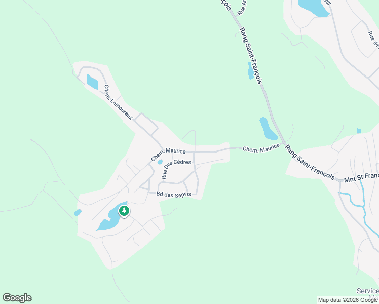 map of restaurants, bars, coffee shops, grocery stores, and more near Chemin Maurice in Sainte-Julienne