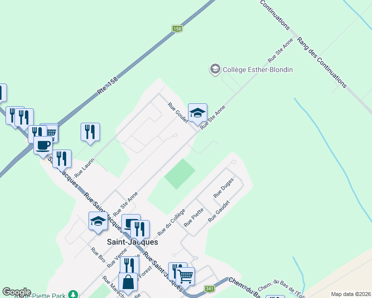 map of restaurants, bars, coffee shops, grocery stores, and more near 80 Rue Sainte Anne in Saint-Jacques