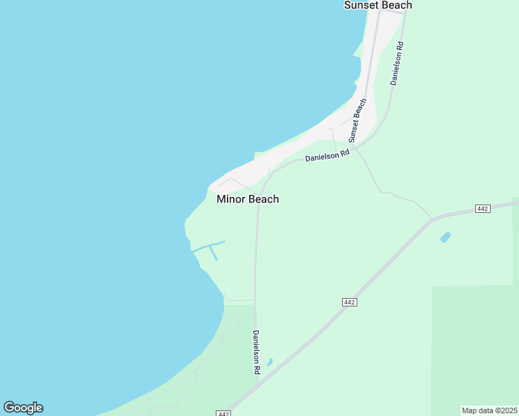 map of restaurants, bars, coffee shops, grocery stores, and more near Danielson Road in Manistique