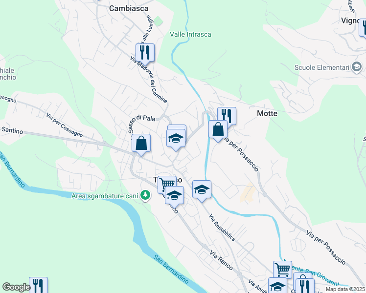map of restaurants, bars, coffee shops, grocery stores, and more near 2 Via Paola Imbrigo Scivini in Pallanza