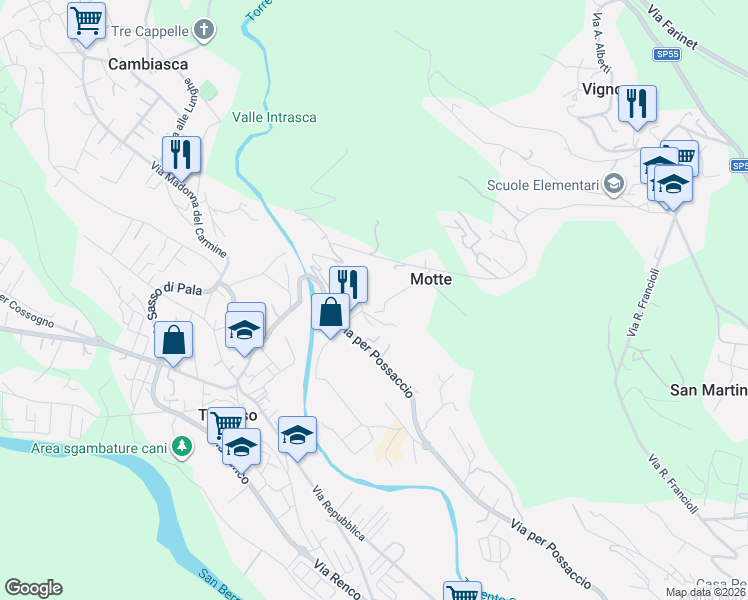 map of restaurants, bars, coffee shops, grocery stores, and more near 10 Via San Gaudenzio in Pallanza
