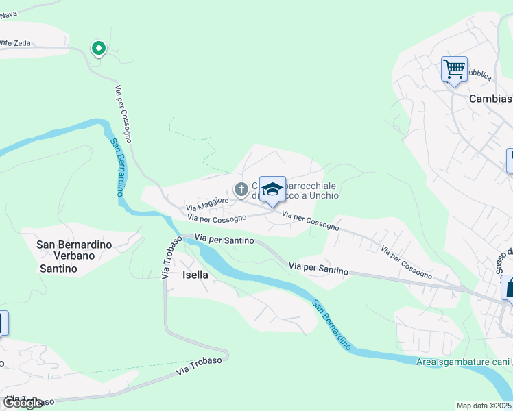 map of restaurants, bars, coffee shops, grocery stores, and more near Strada Vicinale per Trobaso in Verbano-Cusio-Ossola