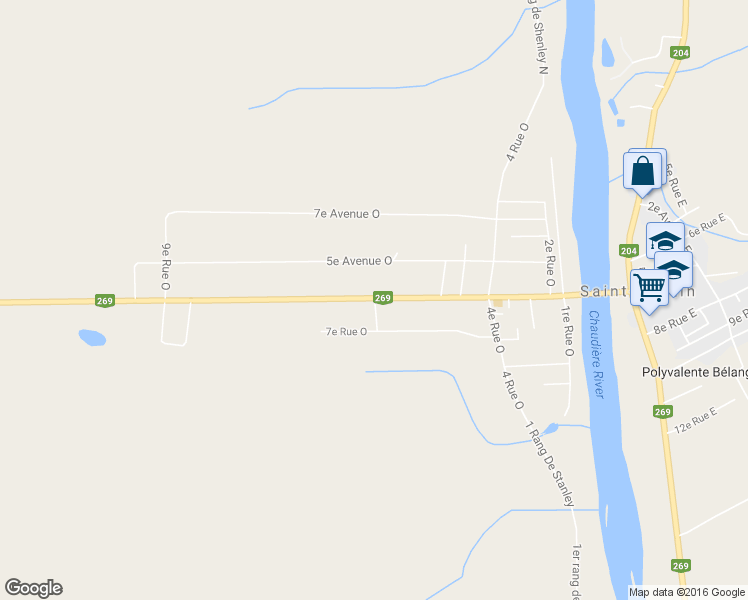 map of restaurants, bars, coffee shops, grocery stores, and more near 18 8e Rue Ouest in Saint-Martin