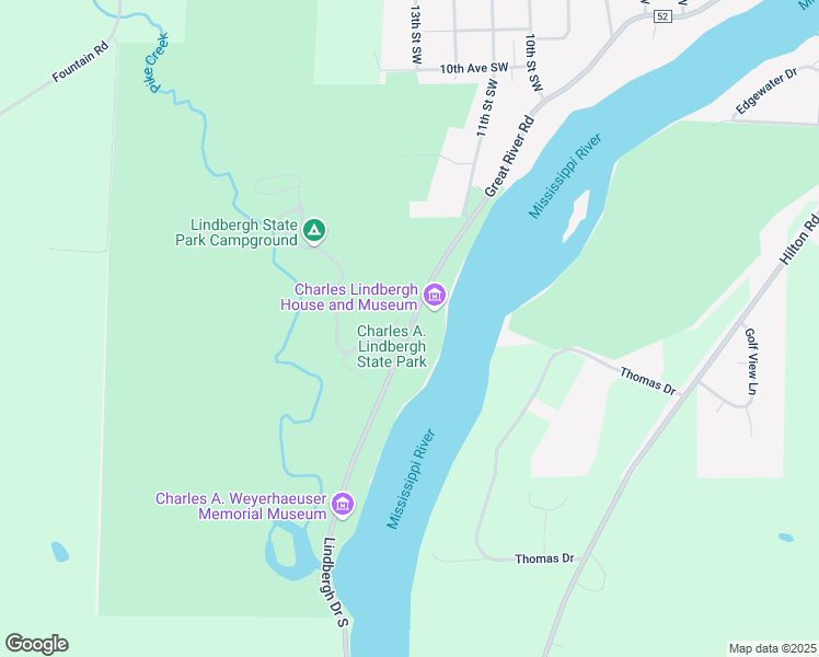 map of restaurants, bars, coffee shops, grocery stores, and more near 1620 Lindbergh Drive South in Little Falls