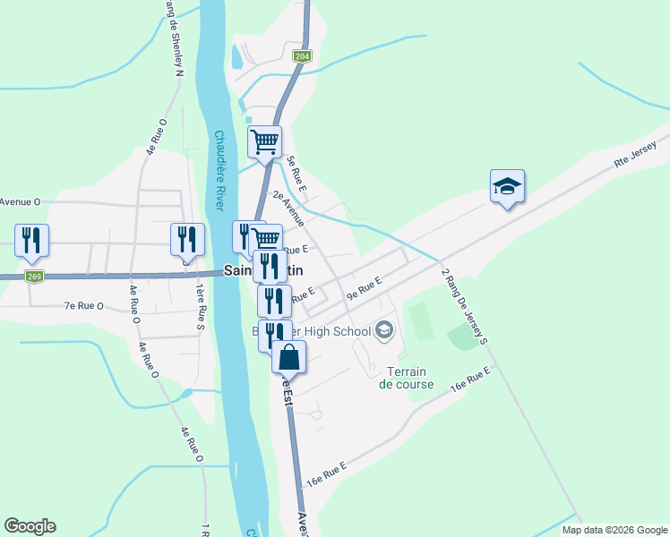 map of restaurants, bars, coffee shops, grocery stores, and more near 35 Avenue 2e Est in Saint-Martin