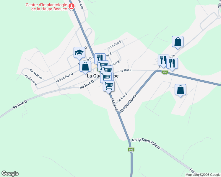 map of restaurants, bars, coffee shops, grocery stores, and more near 348 14e Avenue in La Guadeloupe