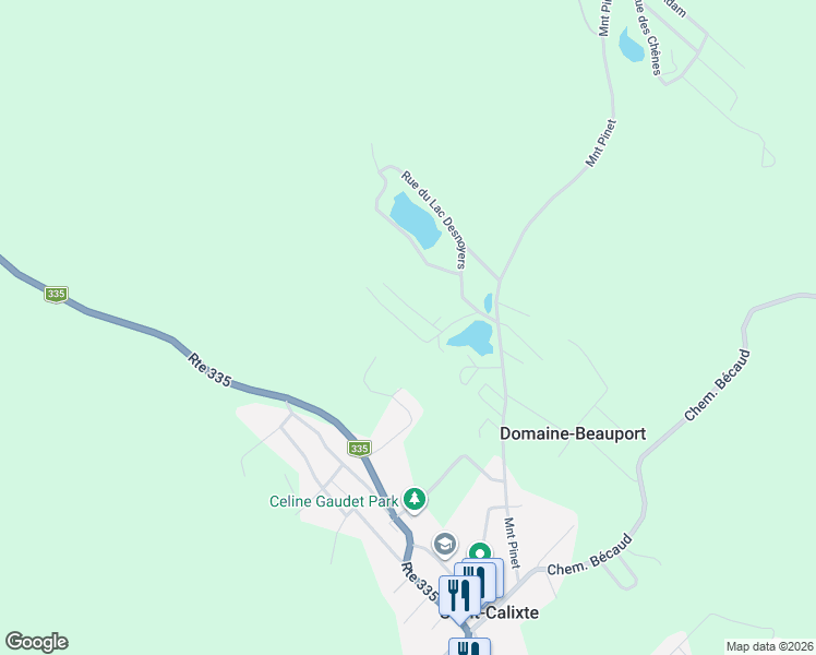 map of restaurants, bars, coffee shops, grocery stores, and more near Rue Labrecque in Lanaudière