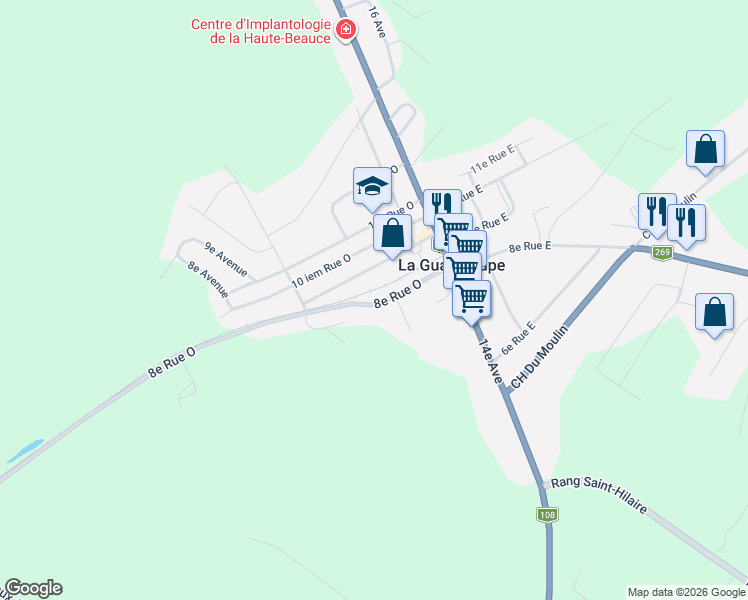 map of restaurants, bars, coffee shops, grocery stores, and more near 373 8e Rue Ouest in La Guadeloupe