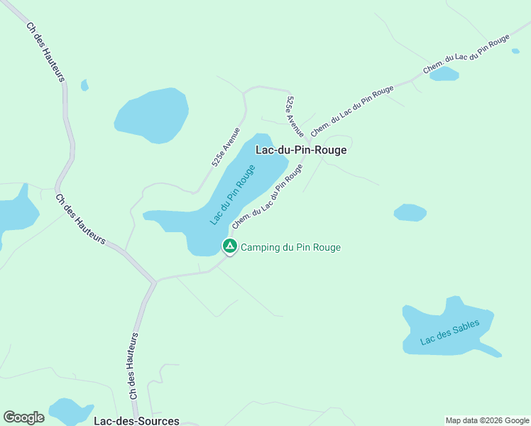 map of restaurants, bars, coffee shops, grocery stores, and more near 105 Chemin du Lac du Pin Rouge in Saint-Hippolyte