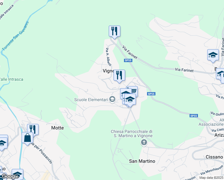 map of restaurants, bars, coffee shops, grocery stores, and more near 23 Via Reginetta Francioli in Vignone