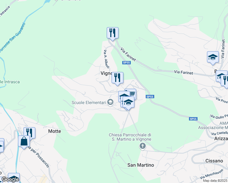 map of restaurants, bars, coffee shops, grocery stores, and more near 23 Via Reginetta Francioli in Vignone
