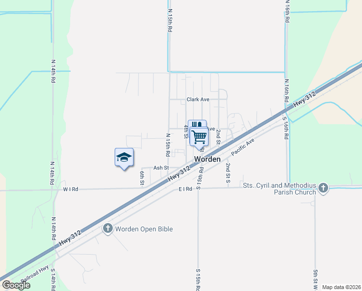 map of restaurants, bars, coffee shops, grocery stores, and more near 1502 Lewis Avenue in Worden