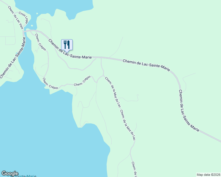 map of restaurants, bars, coffee shops, grocery stores, and more near 427 Chemin de Lac Sainte-Marie in Lac-Sainte-Marie