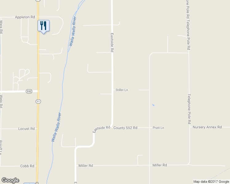map of restaurants, bars, coffee shops, grocery stores, and more near 84507 Eastside Road in Milton-Freewater