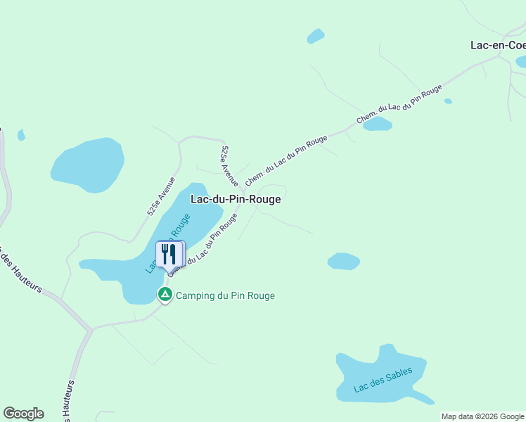 map of restaurants, bars, coffee shops, grocery stores, and more near 18 520e Avenue in Saint-Hippolyte