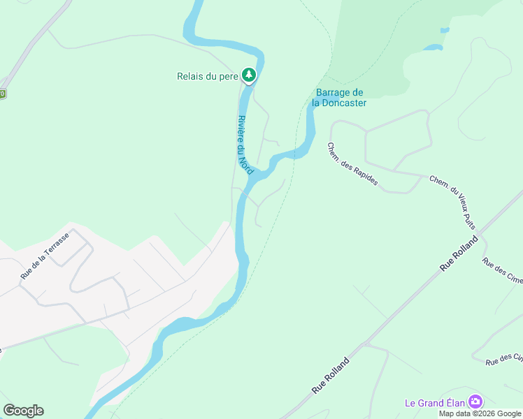 map of restaurants, bars, coffee shops, grocery stores, and more near 465 Rue des Lilas in Sainte-Adèle