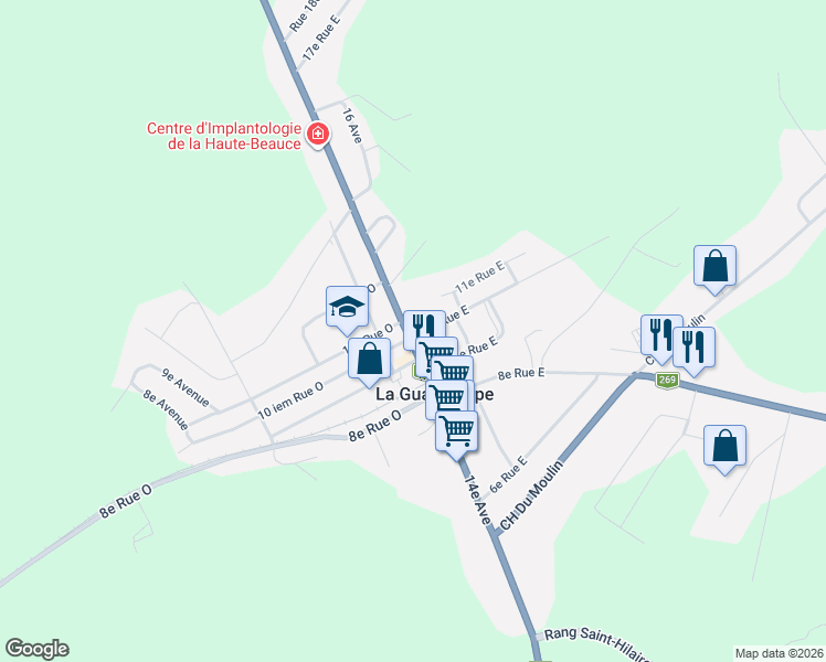 map of restaurants, bars, coffee shops, grocery stores, and more near 532 14e Avenue in La Guadeloupe
