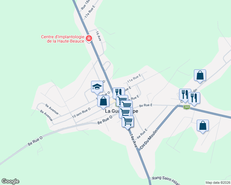 map of restaurants, bars, coffee shops, grocery stores, and more near 532 14e Avenue in La Guadeloupe