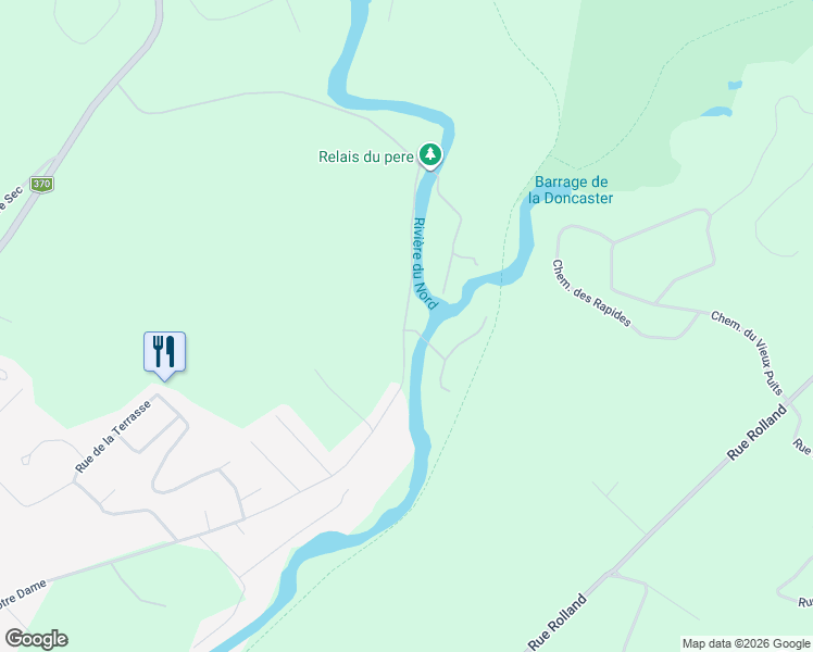 map of restaurants, bars, coffee shops, grocery stores, and more near Ch Notre Dame in Sainte-Adèle