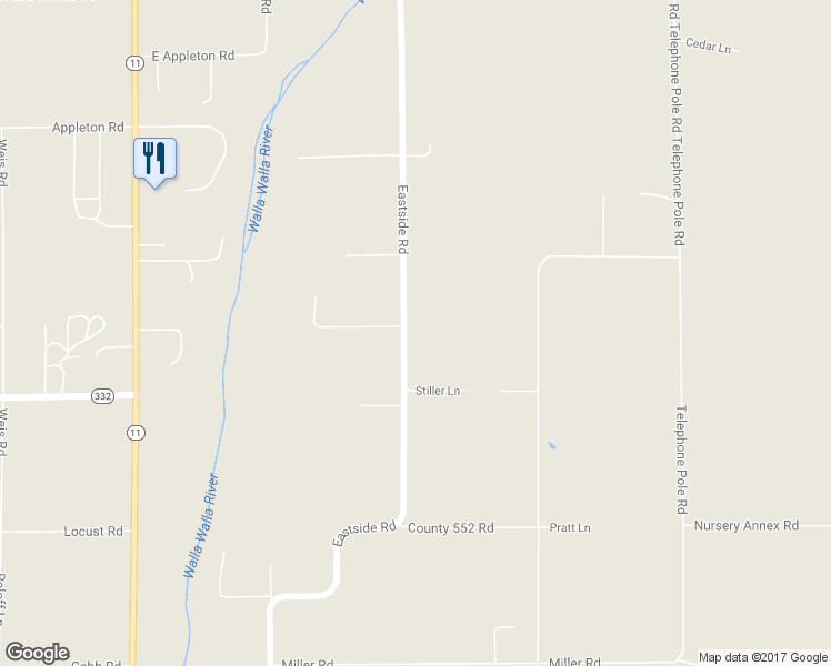 map of restaurants, bars, coffee shops, grocery stores, and more near 84561 Eastside Road in Milton-Freewater