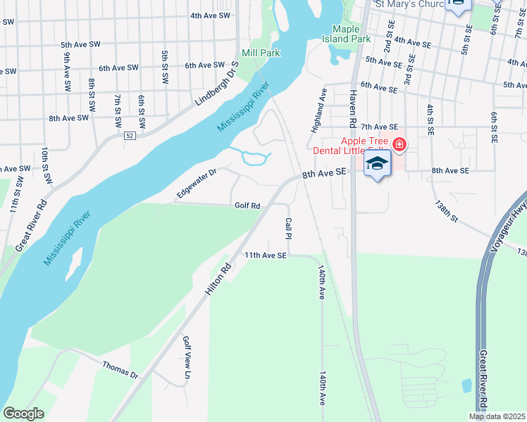 map of restaurants, bars, coffee shops, grocery stores, and more near 1001 Hilton Road in Little Falls