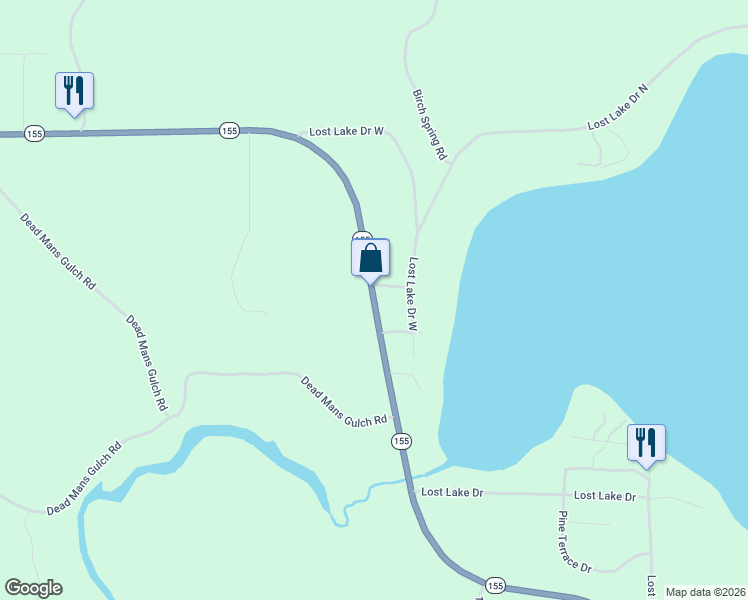 map of restaurants, bars, coffee shops, grocery stores, and more near 2680 Wisconsin 155 in Saint Germain