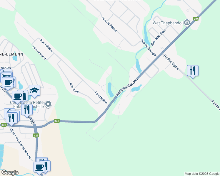 map of restaurants, bars, coffee shops, grocery stores, and more near Rue des Rêves in Saint-Lin-Laurentides