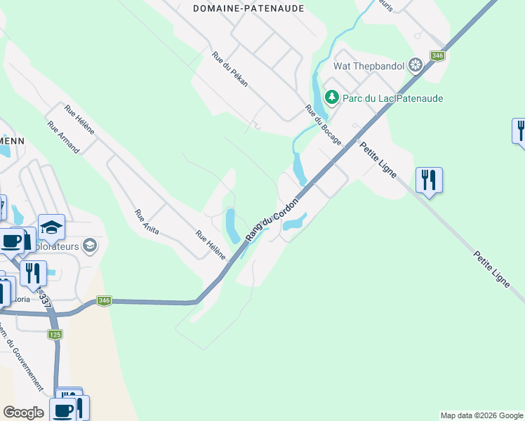 map of restaurants, bars, coffee shops, grocery stores, and more near Rue des Rêves in Saint-Lin-Laurentides